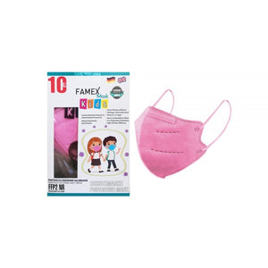 Παιδική Μάσκα FAMEX FFP2 - KN95 Υψηλής Προστασίας Ροζ 10τμχ