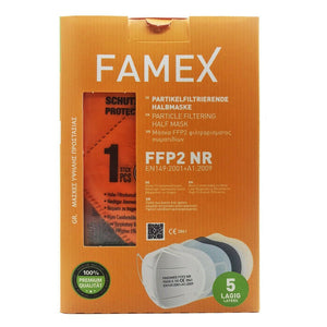 Μάσκα FAMEX FFP2 - KN95 Υψηλής Προστασίας 5ply Πορτοκαλί 10τμχ