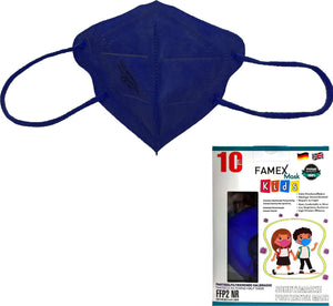 Παιδική Μάσκα FAMEX FFP2 - KN95 Υψηλής Προστασίας Μπλε 10τμχ