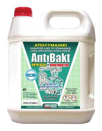Απολυμαντικό Καθαριστικό Επιφανειών Χωρίς Άρωμα Antibakt Universal 4lt